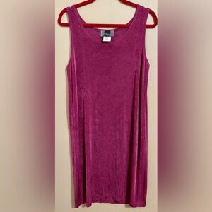 Womens Magenta Sleeveless Slinky Dress